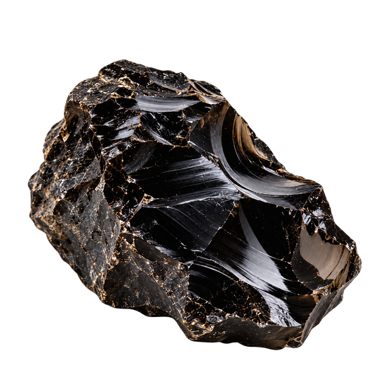 Piedra de obsidiana negra natural en bruto