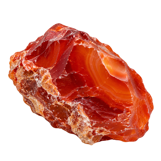 Piedra de cornalina natural en bruto en tonos cálidos naranja rojizos