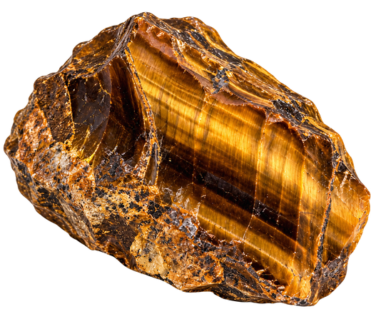 Piedra en bruto de ojo de tigre con bandas de color marrón dorado