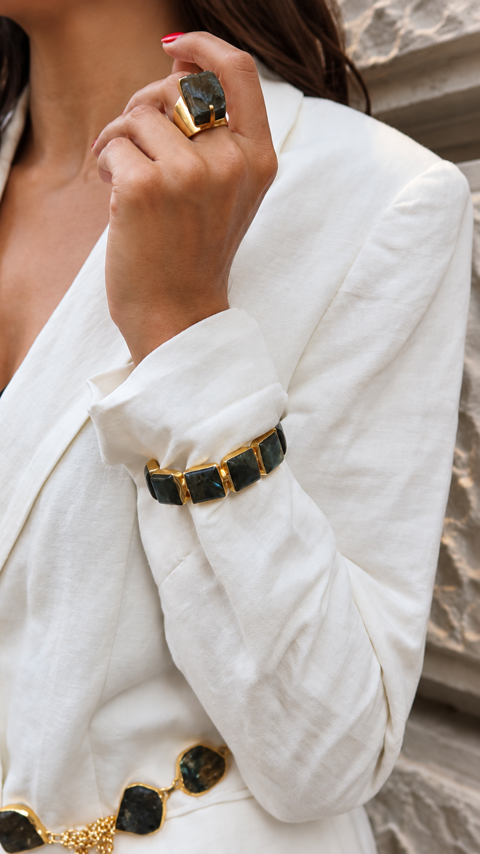Sculptural Stone Cuff