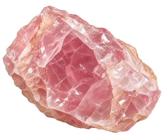 Detalle de piedra preciosa de cuarzo rosa natural